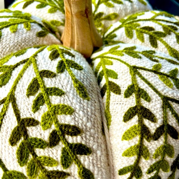 🍃Beautifully Crafted Decorative White and Green Pumpkin - Picture 2 of 13